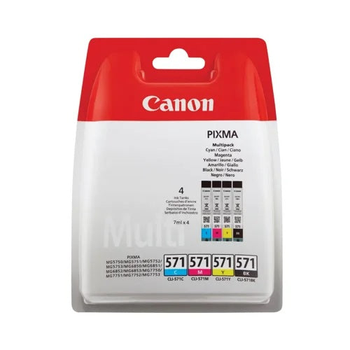 Canon CLI-571 Standard Capacity Black/Cyan/Magenta/Yellow Ink Cartridge 7ml Multipack