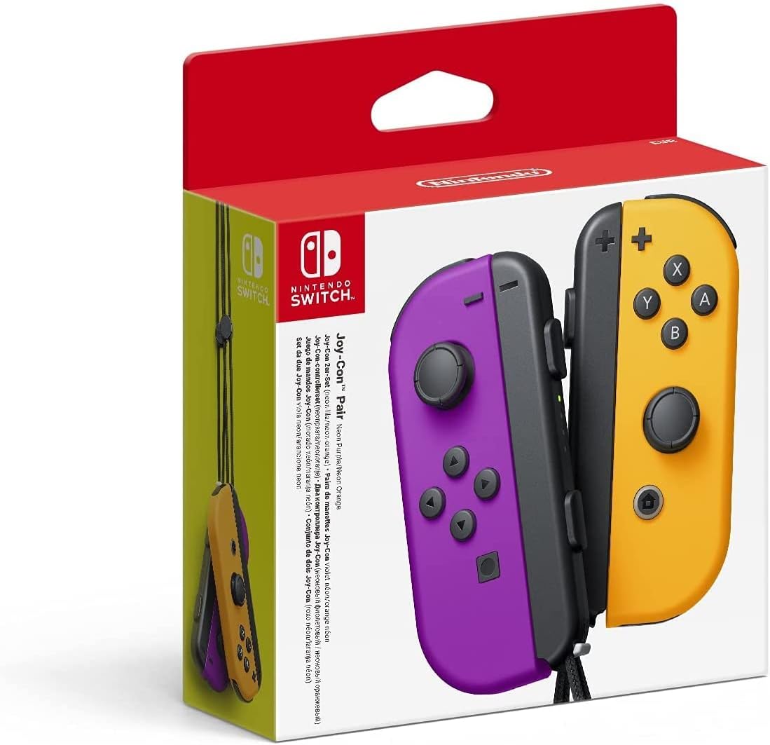 Nintendo Joy-Con Neon Purple/Orange Gaming Controllers for Switch