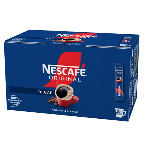 Nescafe Original Decaf One Cup Instant Coffee Sticks (Pack of 200)