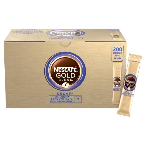 Nescafe Gold Blend Decaf One Cup Instant Coffee Sticks (Pack of 200)