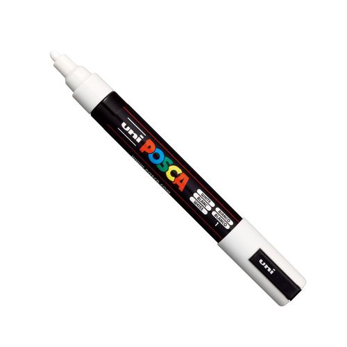 Posca PC-5M Paint Marker Pen 1.8-2.5mm Medium Line White (Single)