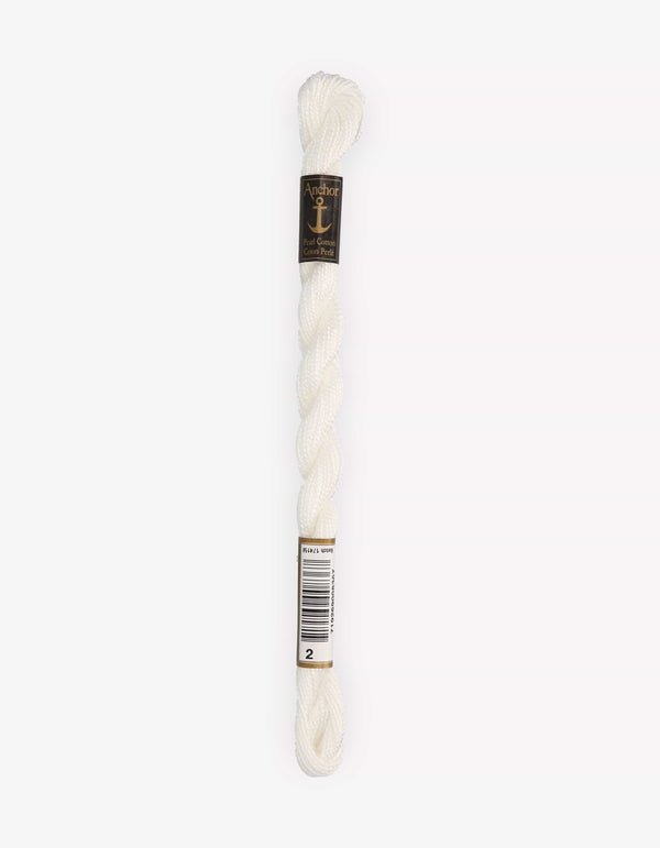 Anchor Pearl Cotton 5 Embroidery Thread 5g - White (0002)