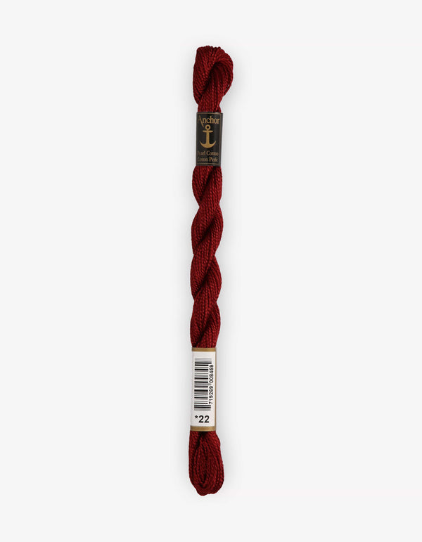 Anchor Pearl Cotton 5 Embroidery Thread 5g - Red (0022)