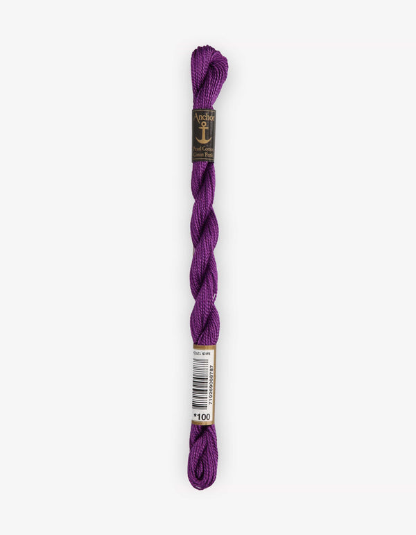Anchor Pearl Cotton 5 Embroidery Thread 5g - Purple (0100)