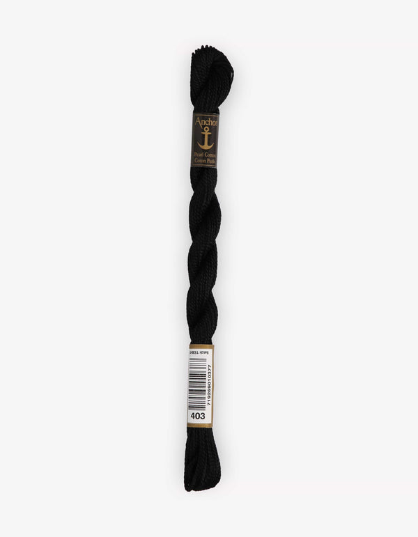 Anchor Pearl Cotton 5 Embroidery Thread 5g - Black (0403)