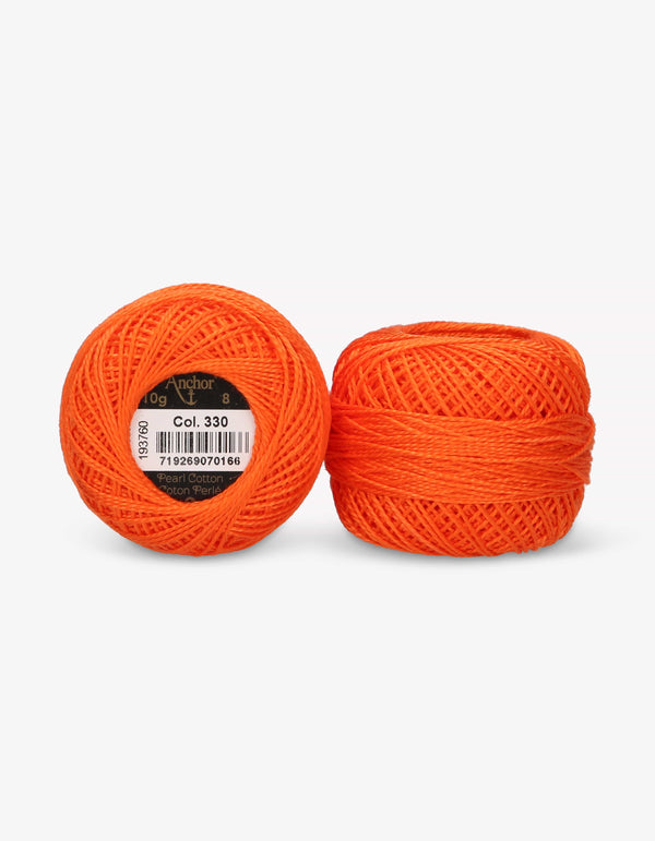 Anchor Pearl Cotton 8 Embroidery Thread 10g Ball - Orange (0330)