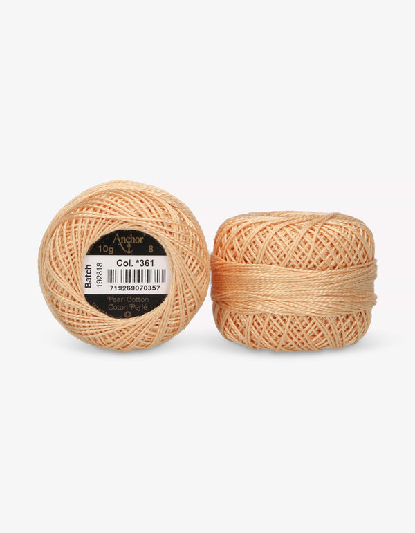 Anchor Pearl Cotton 8 Embroidery Thread 10g Ball - Orange (0361)