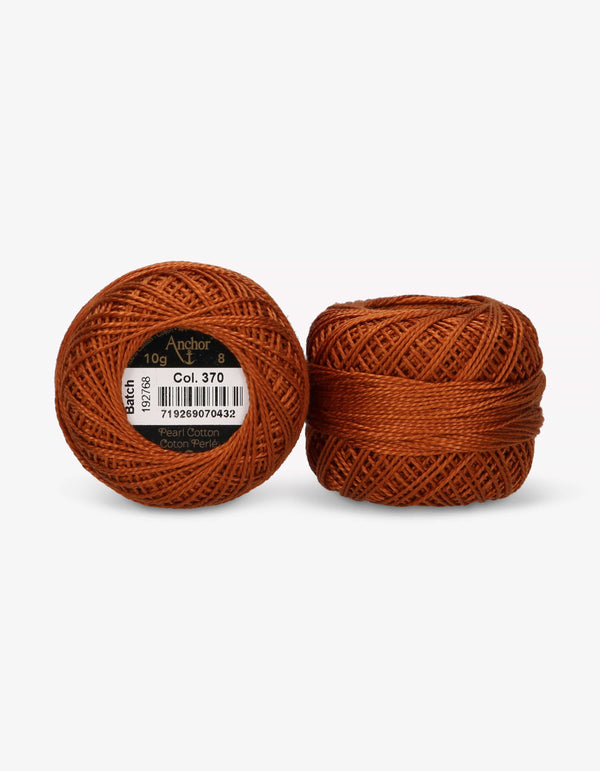 Anchor Pearl Cotton 8 Embroidery Thread 10g Ball - Brown (0371)