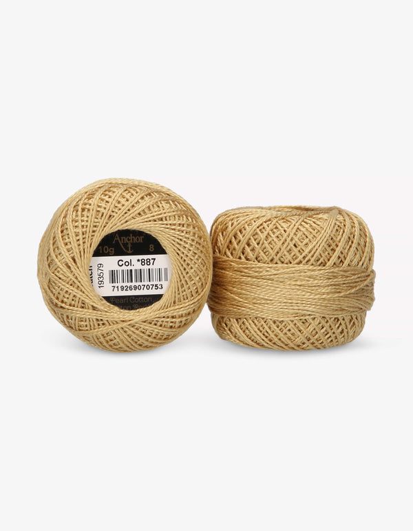 Anchor Pearl Cotton 8 Embroidery Thread 10g Ball - Gold (0887)