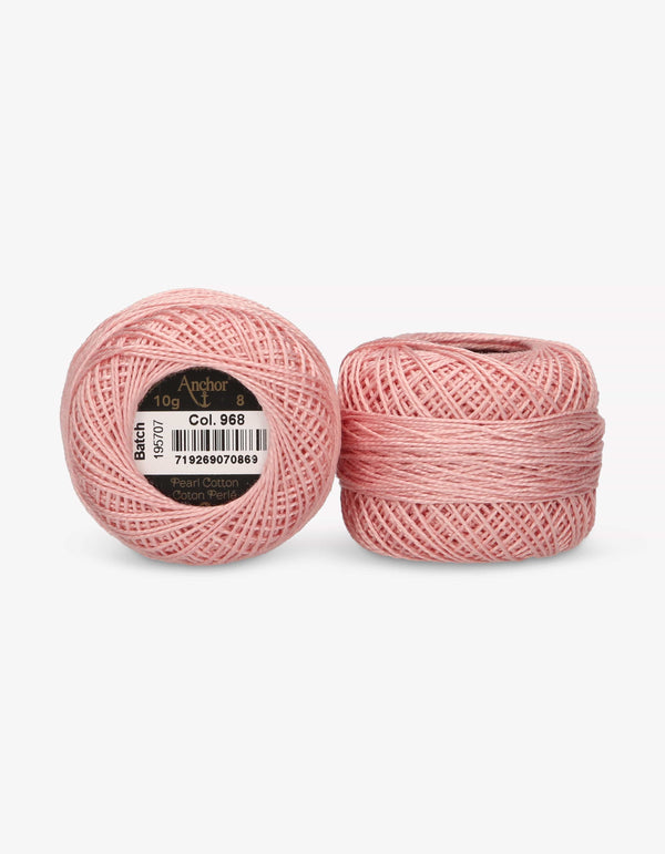 Anchor Pearl Cotton 8 Embroidery Thread 10g Ball - Pink (0968)