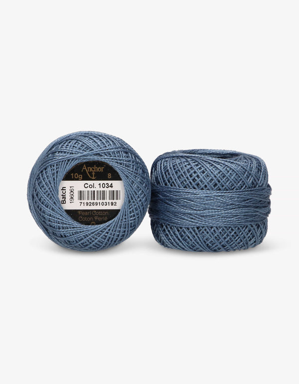 Anchor Pearl Cotton 8 Embroidery Thread 10g Ball - Blue (1034)