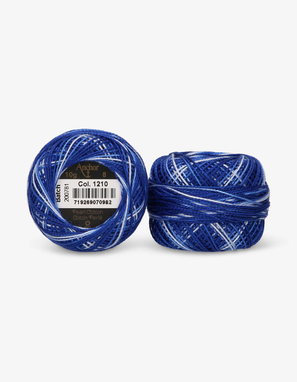 Anchor Pearl Cotton 8 Embroidery Thread 10g Ball - Blue (1210)