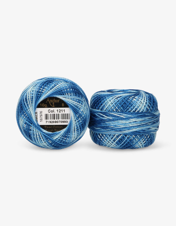 Anchor Pearl Cotton 8 Embroidery Thread 10g Ball - Blue (1211)