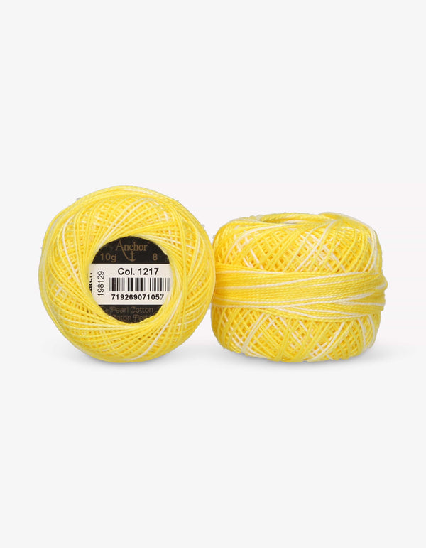 Anchor Pearl Cotton 8 Embroidery Thread 10g Ball - Yellow (1217)