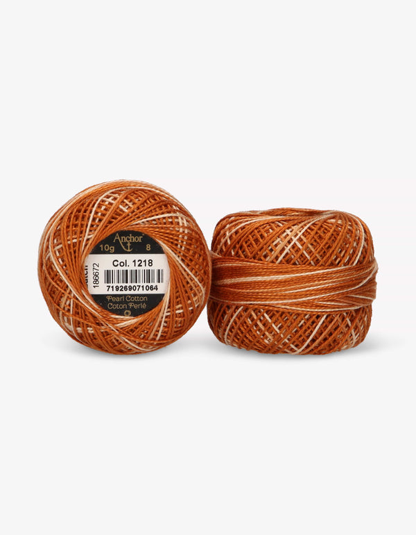 Anchor Pearl Cotton 8 Embroidery Thread 10g Ball - Orange (1218)