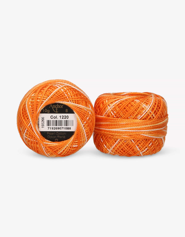 Anchor Pearl Cotton 8 Embroidery Thread 10g Ball - Orange (1220)