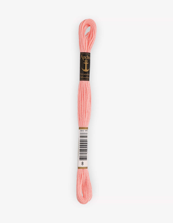 Anchor Mouline Stranded Cotton Embroidery Thread 8m - Pink (0008)