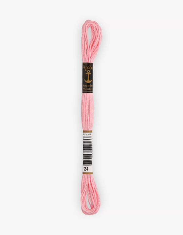 Anchor Mouline Stranded Cotton Embroidery Thread 8m - Pink (0024)