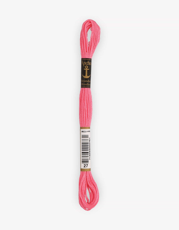 Anchor Mouline Stranded Cotton Embroidery Thread 8m - Pink (0027)
