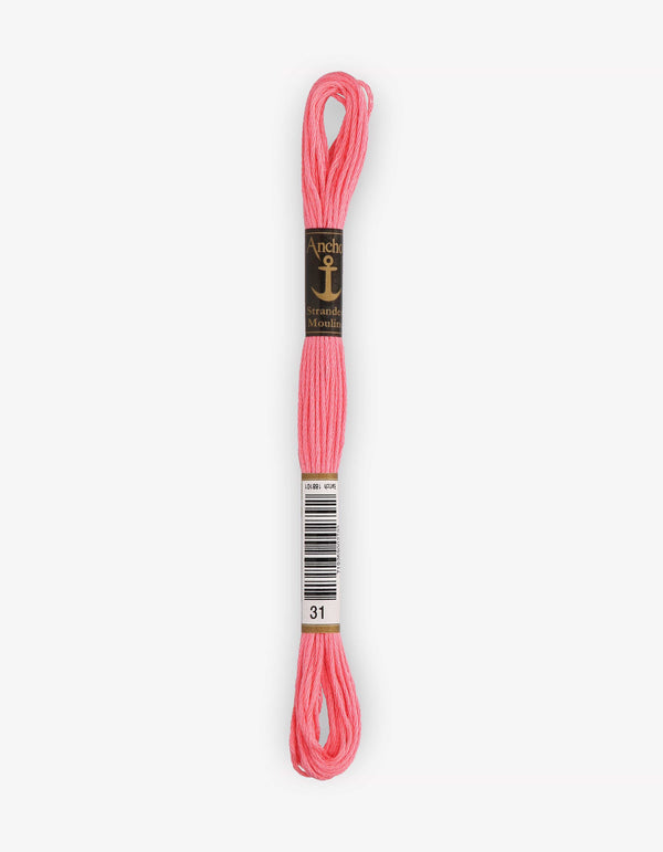 Anchor Mouline Stranded Cotton Embroidery Thread 8m - Pink (0031)