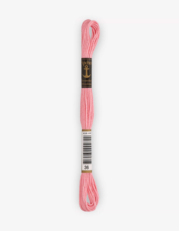 Anchor Mouline Stranded Cotton Embroidery Thread 8m - Pink (0036)