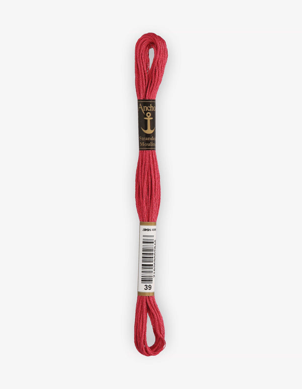 Anchor Mouline Stranded Cotton Embroidery Thread 8m - Pink (0039)