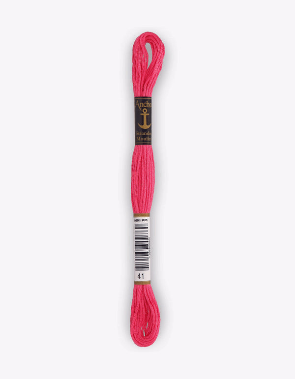 Anchor Mouline Stranded Cotton Embroidery Thread 8m - Pink (0041)