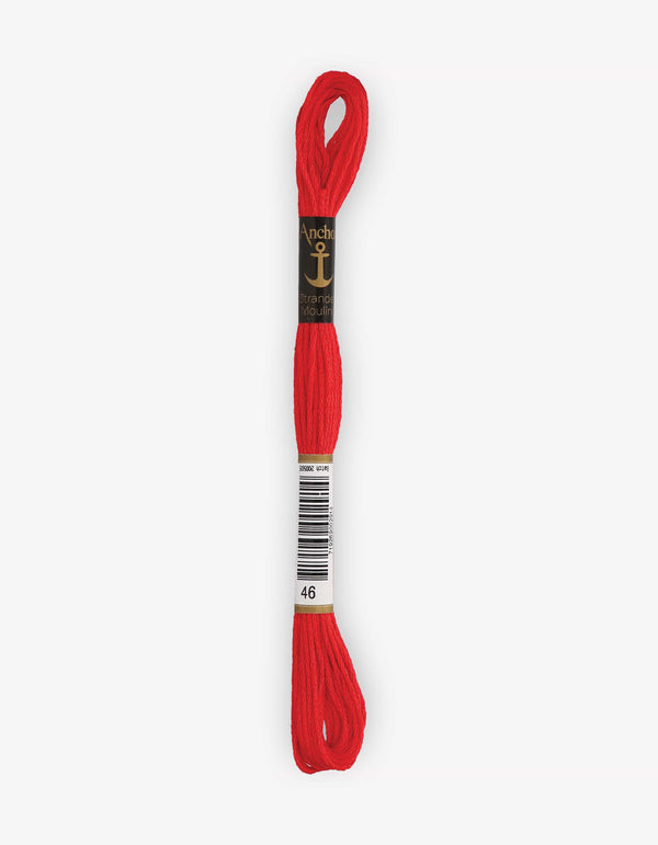 Anchor Mouline Stranded Cotton Embroidery Thread 8m - Red (0046)