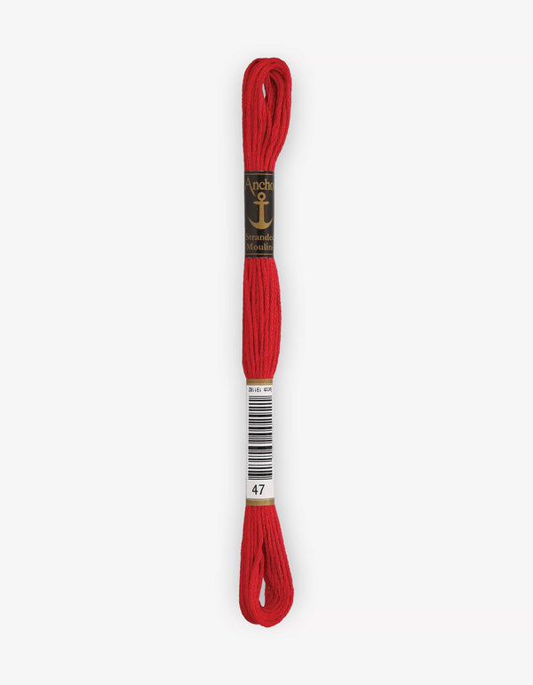 Anchor Mouline Stranded Cotton Embroidery Thread 8m - Red (0047)