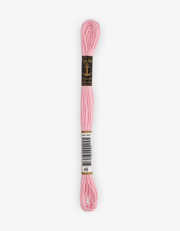 Anchor Mouline Stranded Cotton Embroidery Thread 8m - Pink (0049)
