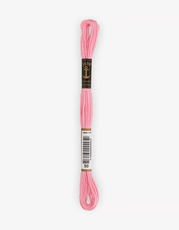 Anchor Mouline Stranded Cotton Embroidery Thread 8m - Pink (0050)