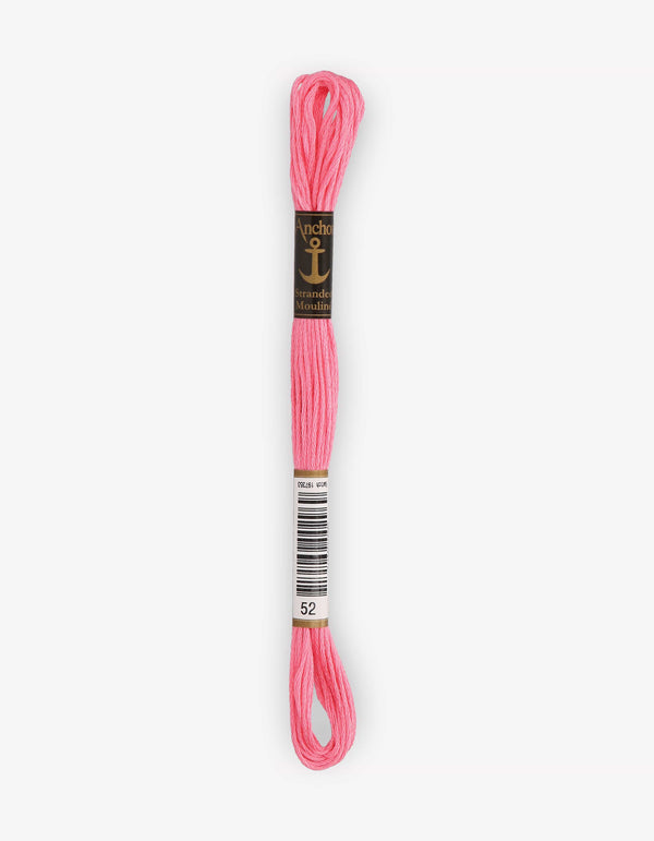 Anchor Mouline Stranded Cotton Embroidery Thread 8m - Pink (0052)