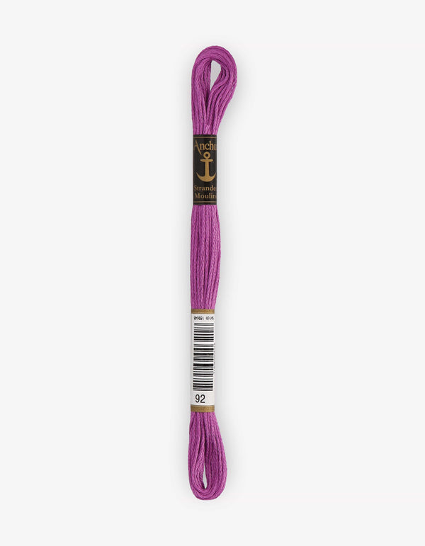 Anchor Mouline Stranded Cotton Embroidery Thread 8m - Purple (0092)