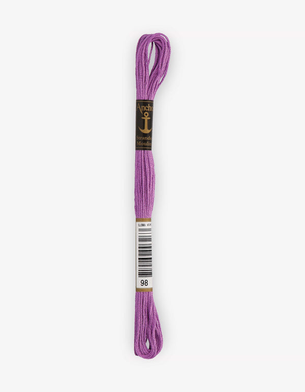 Anchor Mouline Stranded Cotton Embroidery Thread 8m - Purple (0098)