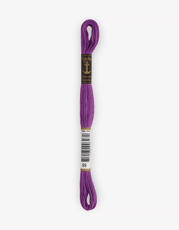 Anchor Mouline Stranded Cotton Embroidery Thread 8m - Purple (0099)