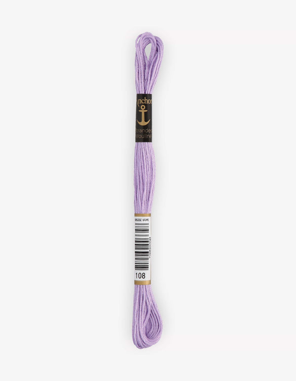 Anchor Mouline Stranded Cotton Embroidery Thread 8m - Purple (0108)