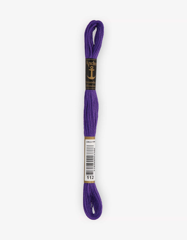 Anchor Mouline Stranded Cotton Embroidery Thread 8m - Purple (0112)