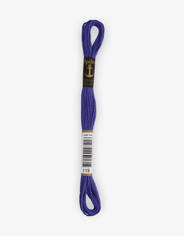 Anchor Mouline Stranded Cotton Embroidery Thread 8m - Blue (0119)