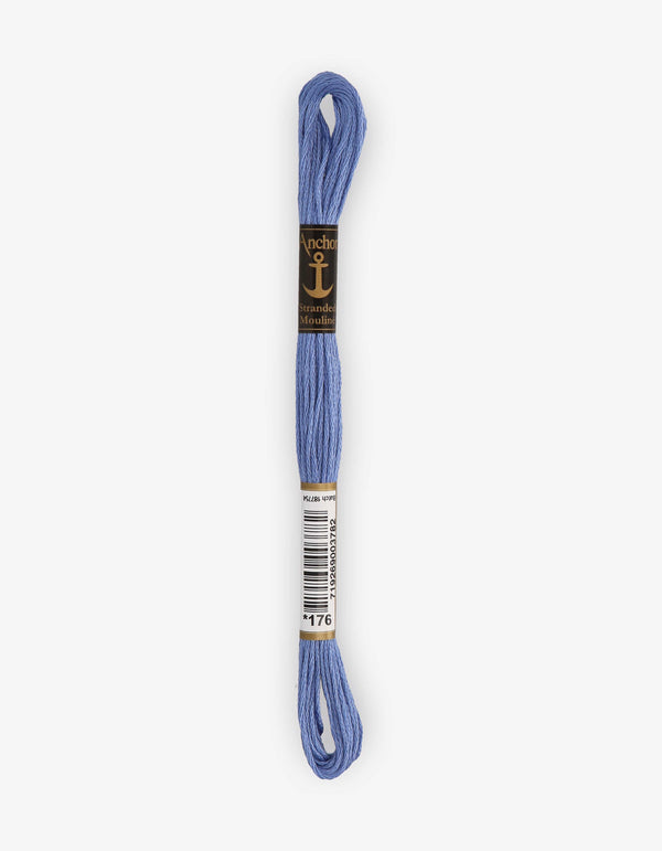 Anchor Mouline Stranded Cotton Embroidery Thread 8m - Blue (0176)