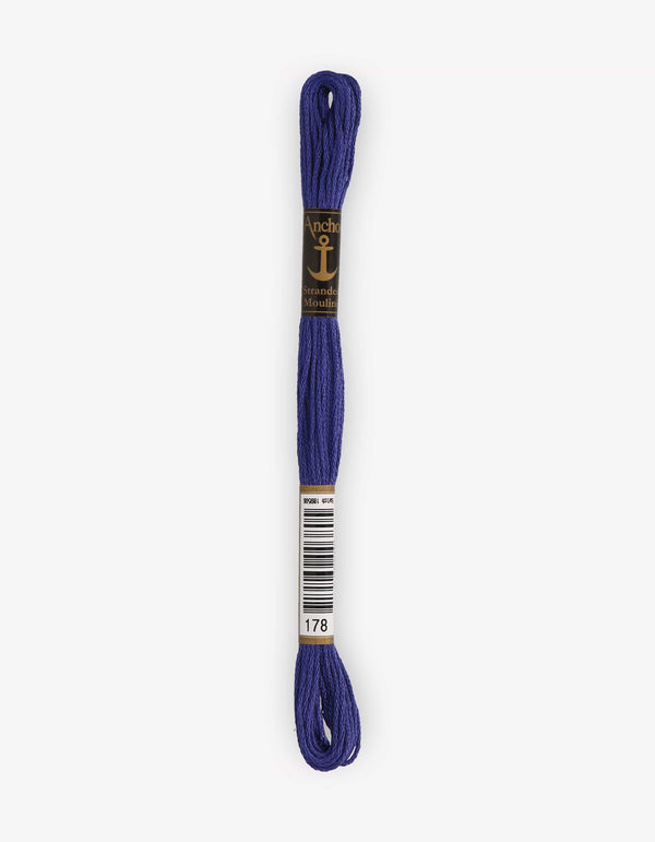 Anchor Mouline Stranded Cotton Embroidery Thread 8m - Blue (0178)