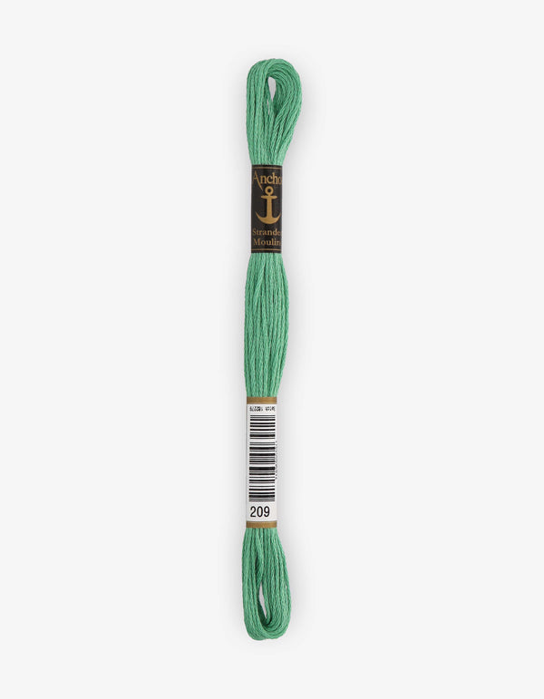 Anchor Mouline Stranded Cotton Embroidery Thread 8m - Green (0209)