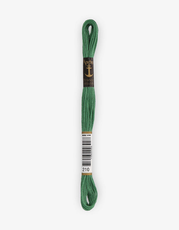 Anchor Mouline Stranded Cotton Embroidery Thread 8m - Green (0210)