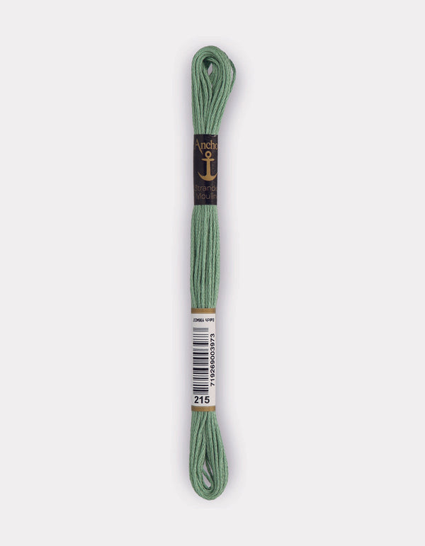 Anchor Mouline Stranded Cotton Embroidery Thread 8m - Green (0215)