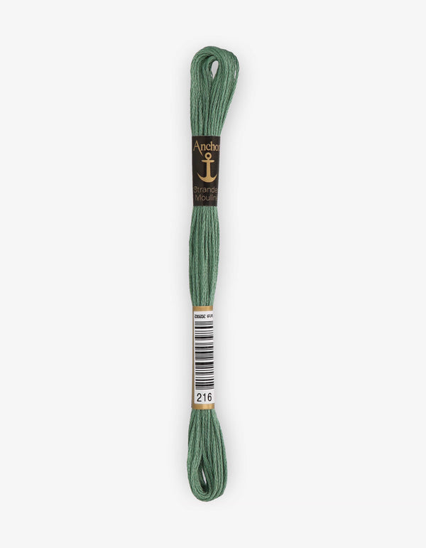 Anchor Mouline Stranded Cotton Embroidery Thread 8m - Green (0216)