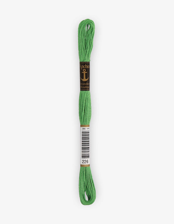 Anchor Mouline Stranded Cotton Embroidery Thread 8m - Green (0226)