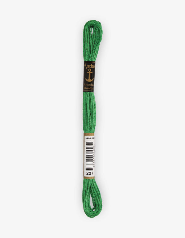 Anchor Mouline Stranded Cotton Embroidery Thread 8m - Green (0227)