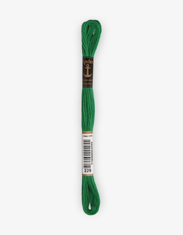 Anchor Mouline Stranded Cotton Embroidery Thread 8m - Green (0229)