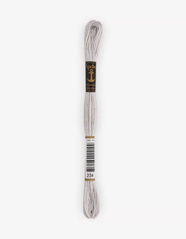 Anchor Mouline Stranded Cotton Embroidery Thread 8m - Grey (0234)