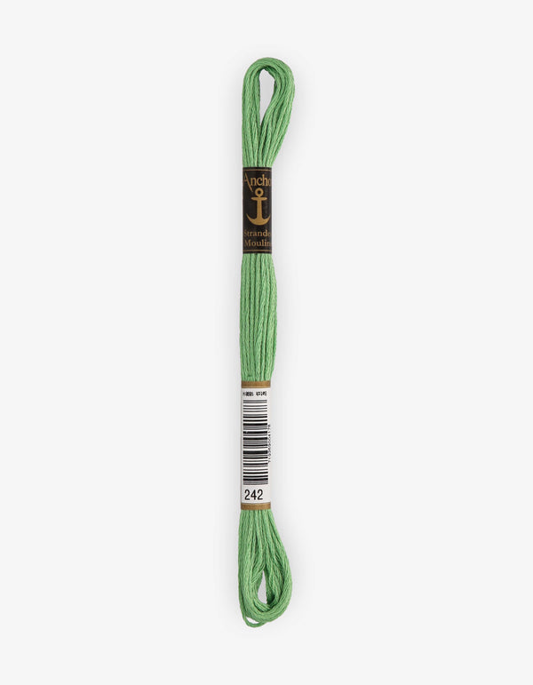 Anchor Mouline Stranded Cotton Embroidery Thread 8m - Green (0242)