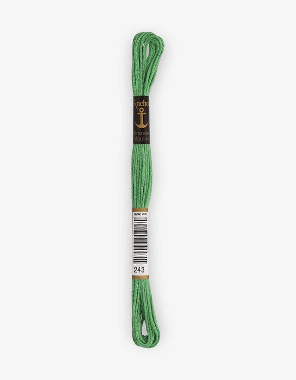 Anchor Mouline Stranded Cotton Embroidery Thread 8m - Green (0243)